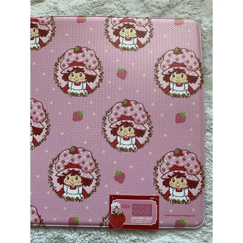 Strawberry Shortcake Anti Fatigue‎ Kitchen Mat 18”x 30” Decorative PVC Pink NEW